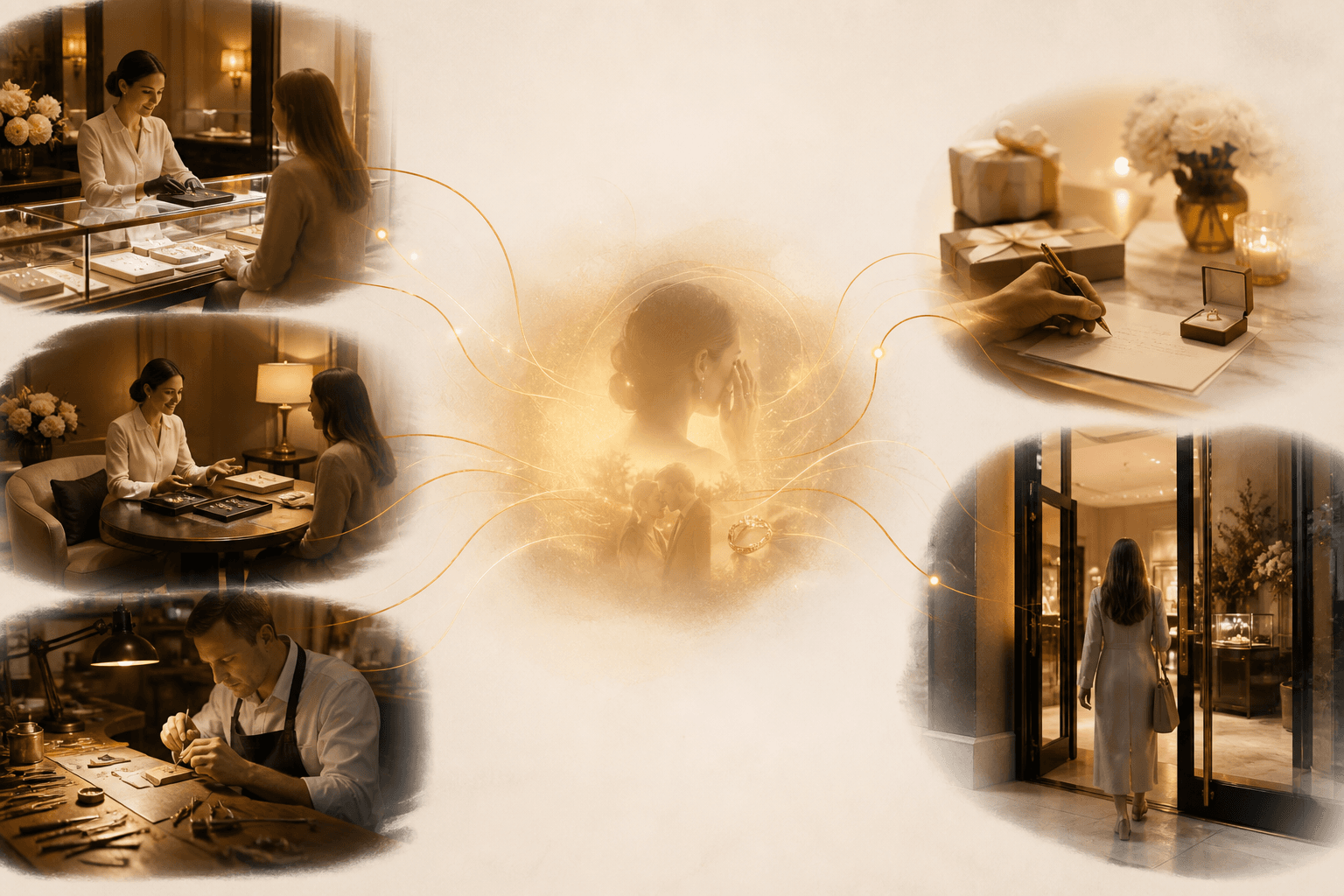 Boutique spaces feed into Flare Atelier client memory, which surfaces care between visits and prepares the next return