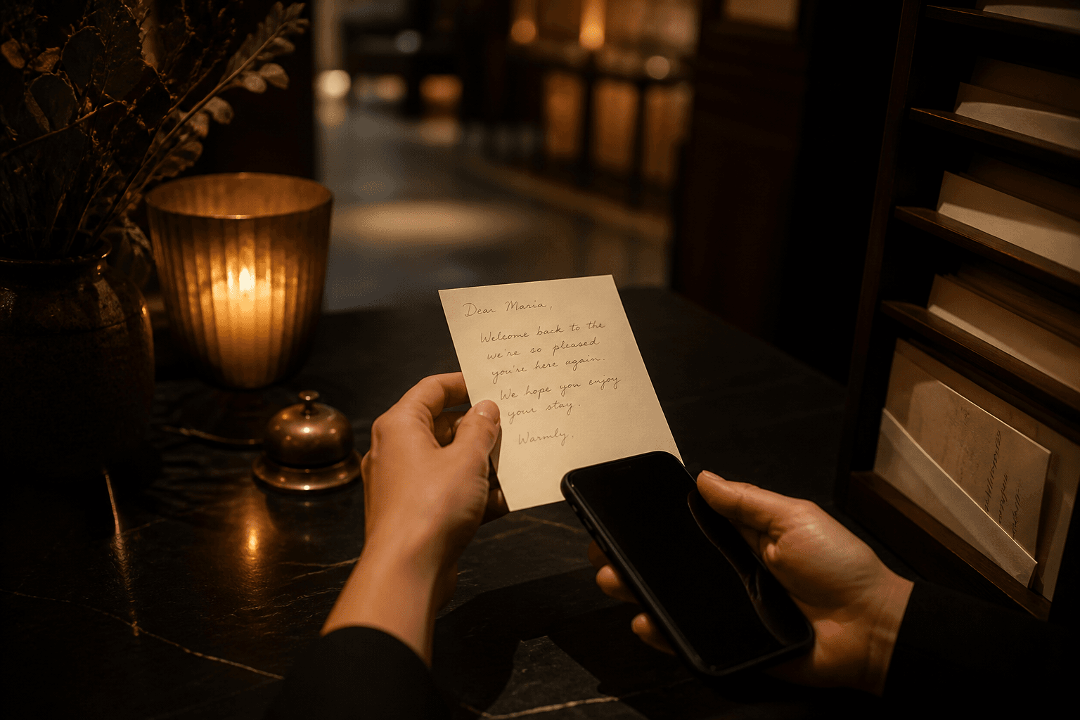 Staff preparing a personal note